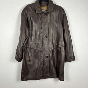 Vintage Laurence Roy lambskin Leather Coat Brown size S